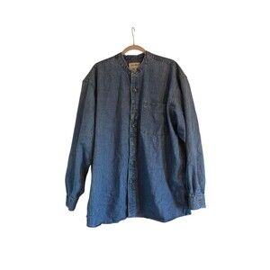Vintage Eddie Bauer Shirt Adult Size XL Blue Denim Outdoor 90s Mens Button